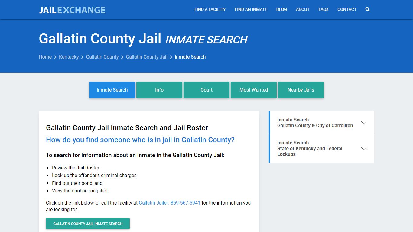 Inmate Search: Roster & Mugshots - Gallatin County Jail, KY